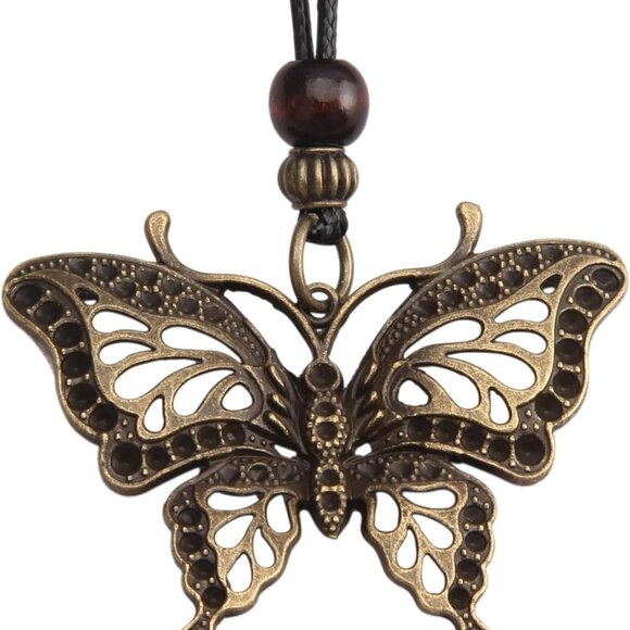 Necklaces for Women Wooden Pendant Vintage Sweater Chain Handmade - Picture 1 of 9